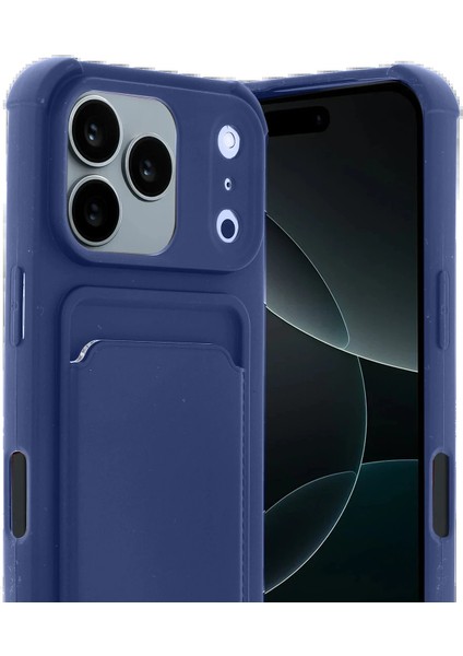 Apple iPhone 17 Pro Kelvin Kartvizitli Silikon - LACIVERT-(5796) - N711J364-M90711