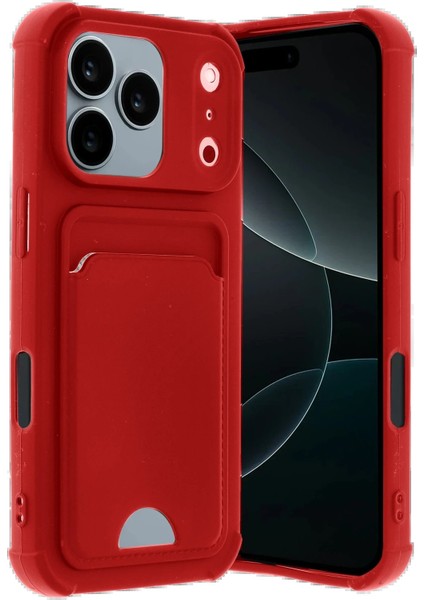 Apple iPhone 17 Pro Kelvin Kartvizitli Silikon - KIRMIZI-(5796) - N265J959-M89265 modelleri