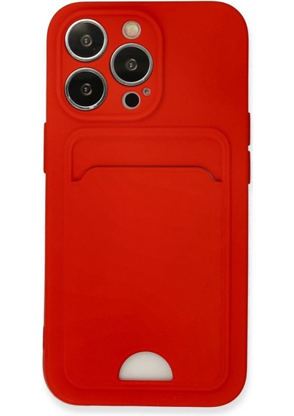 iPhone 13 Pro Kılıf Kelvin Kartvizitli Silikon - KIRMIZI-(5796) - N495J568-M77495