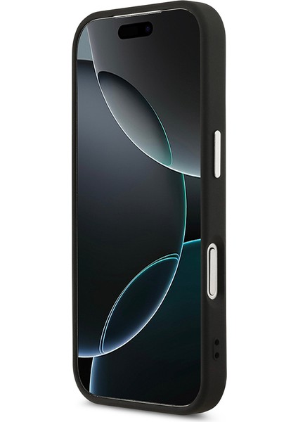 iPhone 17 Pro Max Kılıf Karl Lagerfeld Lisanslı M-Safeli Delikli Tasarım Metal Logolu Pu Deri Siyah indirimleri