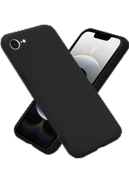 iPhone 16E Kılıf Nano Içi Kadife Silikon - SIYAH-(5796) - N016J459-M75016