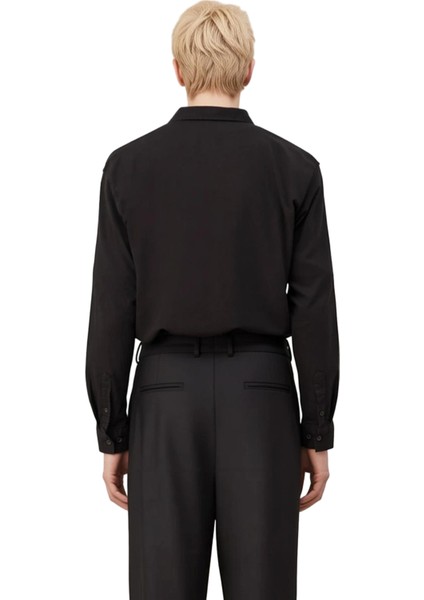 Erkek Stiline Şıklık Katan Dokulu Yüzeyli Rahat Kalıp Uzun Kollu Gömlek Seçeneği Dayanıklı modelleri