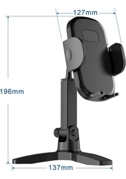 Masaüstü Telefon Standı 360 Derece Dönebilen Başlıklı Ayaklı Telefon Tripodu (4887) indirimleri