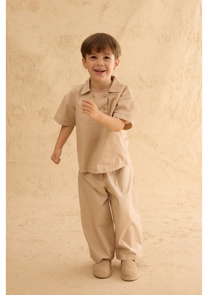 Çift Düğmeli Gömlek Açık Bej fiyatları