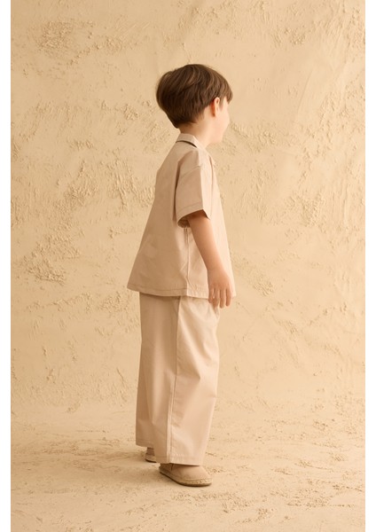 Çift Düğmeli Gömlek Açık Bej modelleri