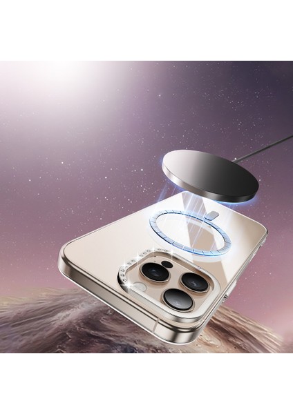 iPhone 16 Pro Kılıf Magsafe Şarj Özellikli Kamera Standlı Spıa Estop Kapak-Gold modelleri