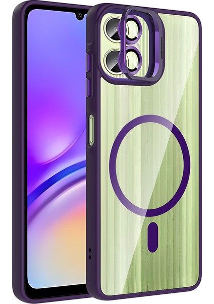 Galaxy A06 Kılıf Standlı ve Kamera Lens Hediyeli M-Safe Şarj Özellikli Spıa Etro Kapak - Lacivert fiyatları