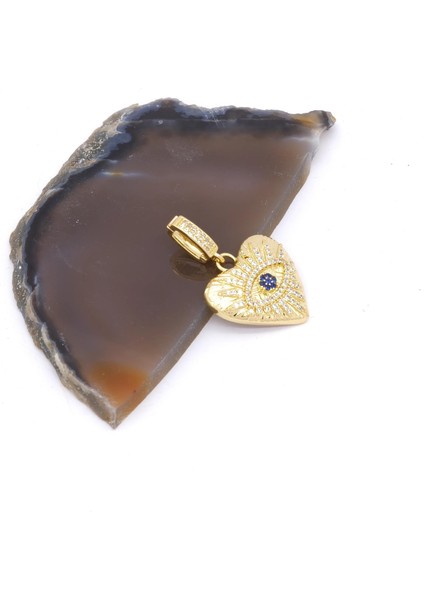 Ajda Charm Çelik Altın Kaplama Kadın Göz Kalpli MODEL-CHR-115