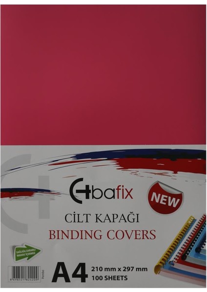 Bafix Cilt Kapağı Plastik Opak A4 160 Mıc Pembe (100 Lü)