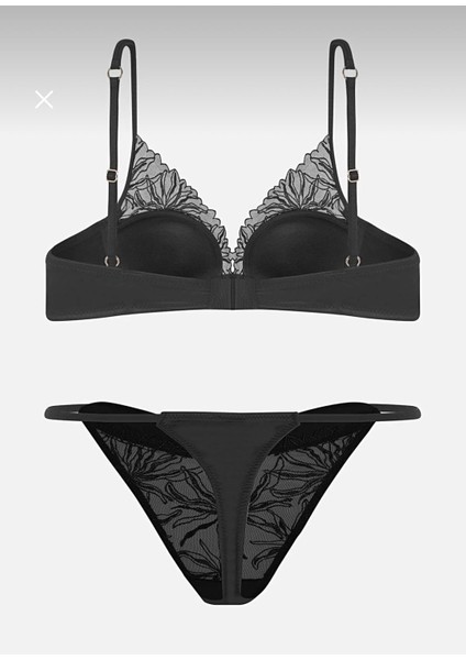 Brodeli Parlak Taş Detaylı Saten Biyeli Sütyen Külot Takım fiyatları