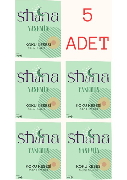 5'li Yasemin Dolap Ayakkabılık ve Çekmece Parfümlü Kese Kokusu Oda Koku Kesesi