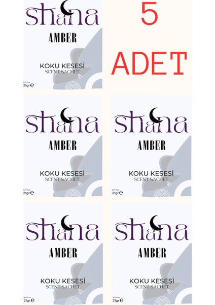 5'li Amber Dolap Ayakkabılık ve Çekmece Parfümlü Kese Kokusu Oda Koku Kesesi