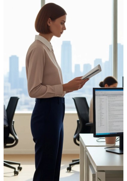 Kadın Çizgili Dokuma Gömlek Kontrast Yakası ve Rahat Kalıbıyla Günlük Şıklık Sunar Estetik fırsatları