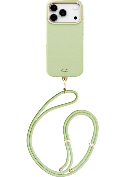 iPhone 17 Pro Uyumlu Kılıf M-Safe Şarj Özellikli Askı Ipli Coehl Mirelle Kapak Yeşil