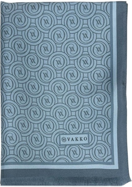 Twill Ipek Şal - Yeni Monogram - Kot Mavi