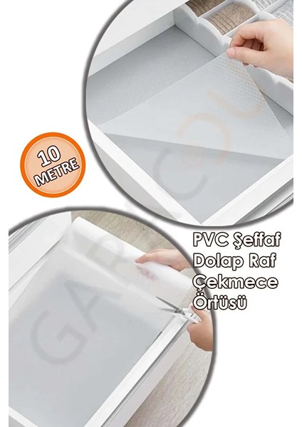 NUR-063 Ekstra Kalın Pıtırcik Kaymaz Raf Örtüsü - Şeffaf (45 cm x 10 Metre) modelleri