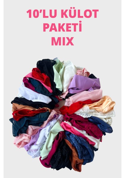 Kadın Bikini Külot Brezilya Külot Tanga Külot Karma Paket 10'lu