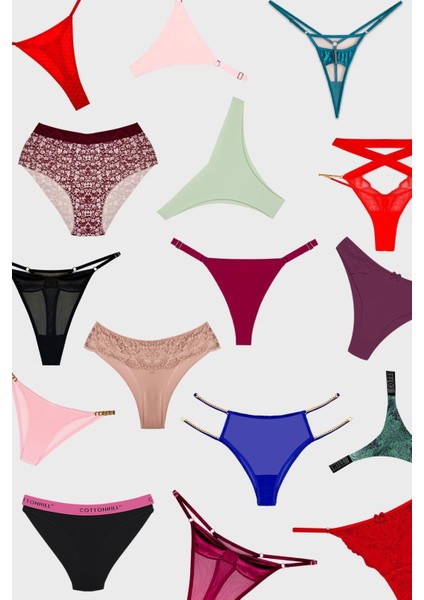 Kadın Bikini Külot Brezilya Külot Tanga Külot Karma Paket 10'lu fiyatları