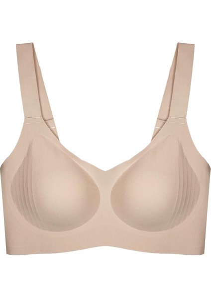 Kahverengi Lazer Kesim Dikişsiz Sütyen Kadın Hayalet Sütyen Ayarlanabilir Askılı Agraflı