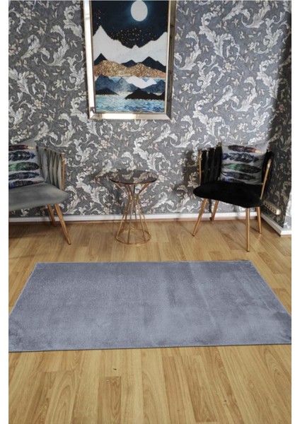 Gri, Peluş, , Kaymaz Taban Post Halı