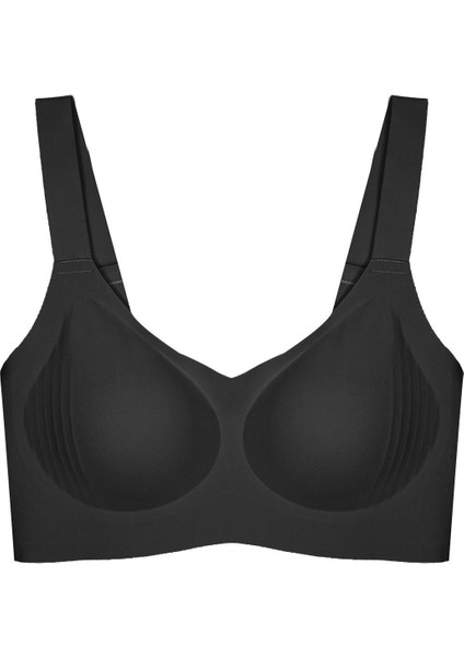 Siyah Lazer Kesim Dikişsiz Sütyen Kadın Hayalet Sütyen Ayarlanabilir Askılı Agraflı