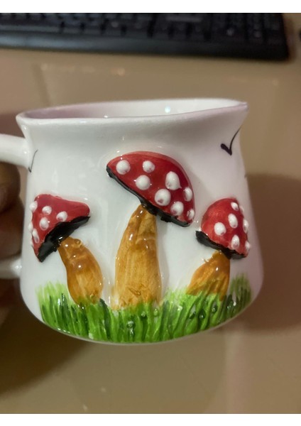 el yapımı seramik mantar kupa seti (2’li) – doğal, rustik ve dekoratif kahve & çay kupaları – 200 ml – hediyelik seramik bardak modelleri