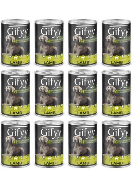 Plus Kuzu Etli Yetişkin Köpek Konservesi 12 Adet 400 Gr