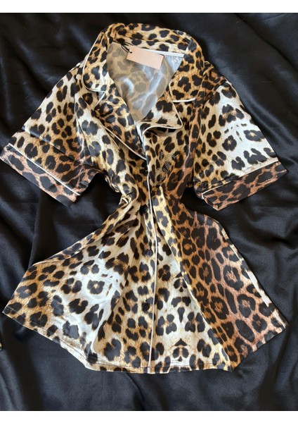 Leopar Şortlu Saten Takım fiyatları
