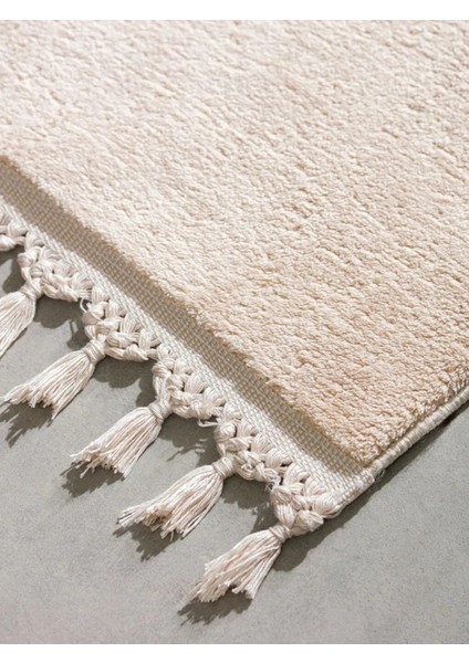 Özel Dekoratif Banyo Paspası Peluş Yumuşak Krem Saçaklı 50X80 fiyatları