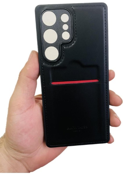 Samsung S23 Ultra Uyumlu Suni Deri Kartlıklı Kılıf