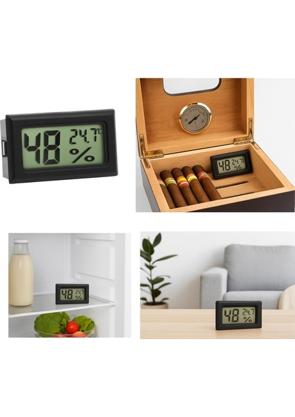 Dijital LCD Nem Sıcaklık Ölçer Mini Termometre Probsuz fiyatları