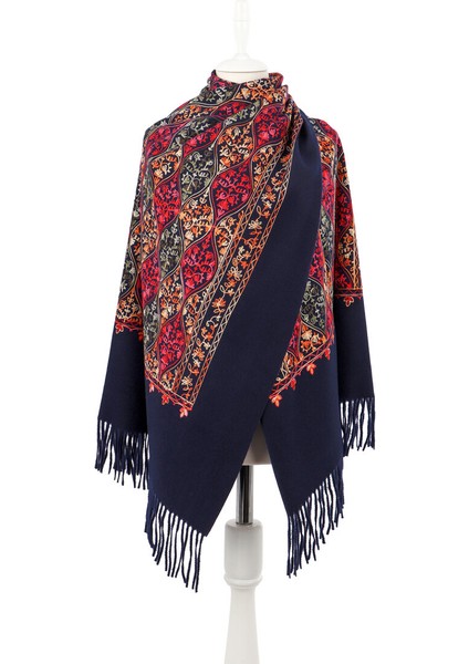 Lacivert Nakışlı Kışlık Şal fiyatları