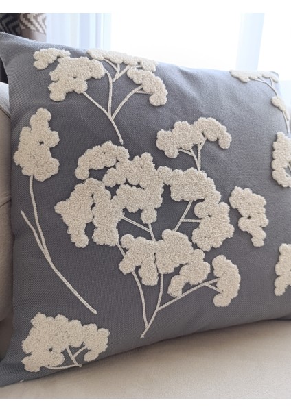 Çiçek Desenli Punch Nakışlı Kırlent Kılıfı fiyatları