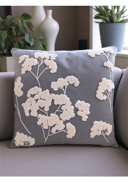 Çiçek Desenli Punch Nakışlı Kırlent Kılıfı modelleri