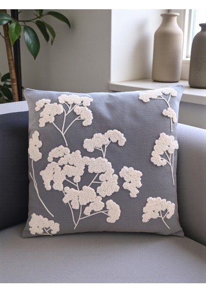 Çiçek Desenli Punch Nakışlı Kırlent Kılıfı fırsatları