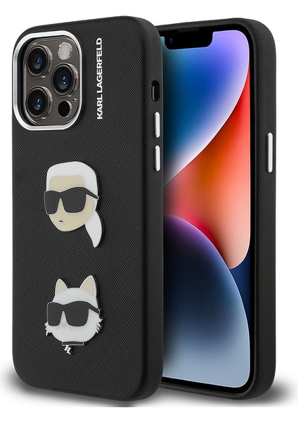 iPhone 14 Pro Max Kılıf Karl Lagerfeld Orjinal Lisanslı K&c Heads Pin Kapak