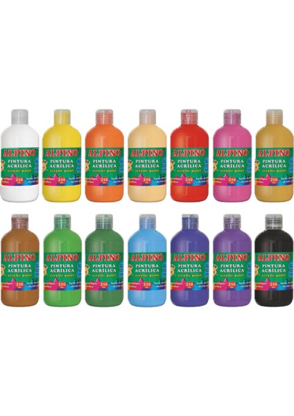 Alpino Akrilik Boya Şişe 250 ml Kahverengi DV-027