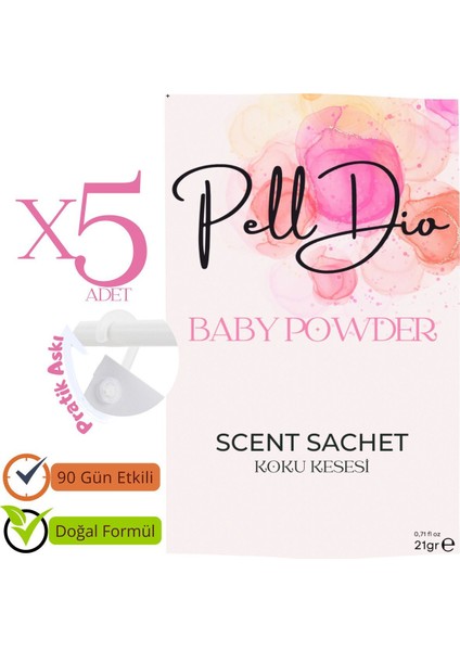 5'li Bebek Pudrası Dolap Ayakkabılık ve Çekmece Parfümlü Kese Kokusu Oda Koku Kesesi fiyatları