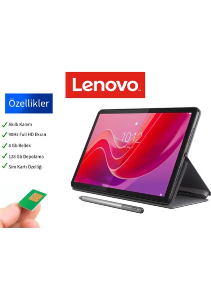 Tab M11 Sim Kartı Özelliği - 2ghz Işlemci, 8gb Bellek, 128GB Depolama, 11INÇ Full Hd Ekranlı Tablet + Akıllı Kalem + Stant Kılıf