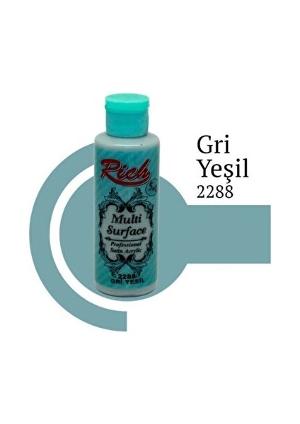 Rich Akrilik Boya Multi Surface 120 cc Gri Yeşil 2288