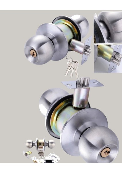 Mat Renk Topuzlu Kapı Kilidi – Giriş Tipi modelleri