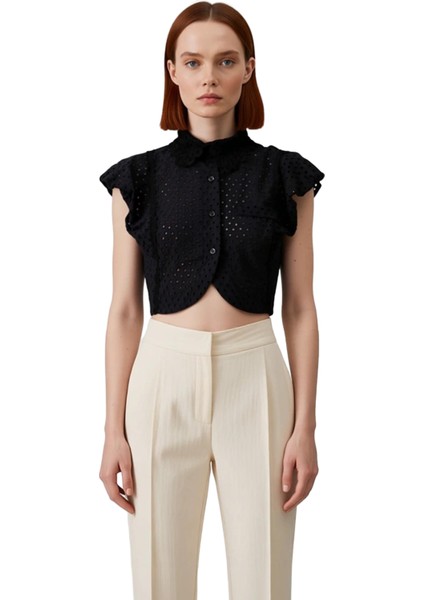 Kadın Kısa Brode Gömlek Günlük Şıklık Yaz Mevsimi Kombinleri Ideal Seçim Fonksiyonel Rahat fırsatları