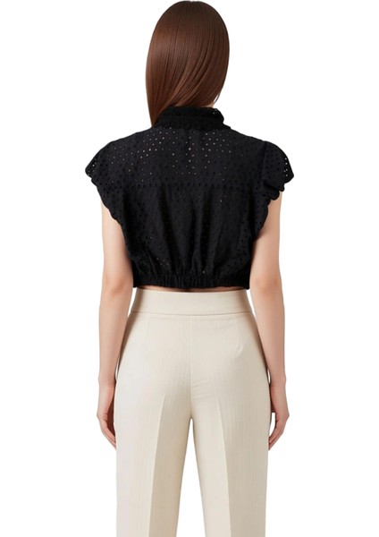 Kadın Kısa Brode Gömlek Günlük Şıklık Yaz Mevsimi Kombinleri Ideal Seçim Fonksiyonel Rahat indirimleri