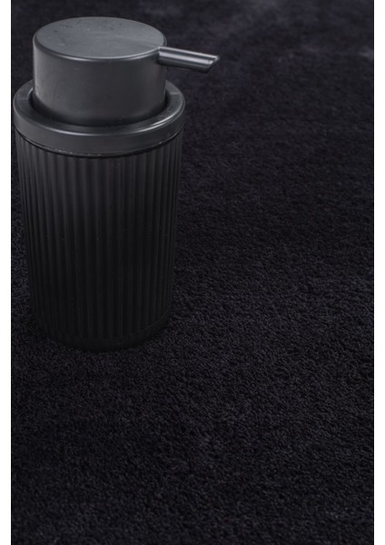 Siyah Cloudy Banyo Takımı 3'lü Dekoratif Peluş Kaymaz Taban Yıkanabilir. (60X100-40X60-60X60) fırsatları