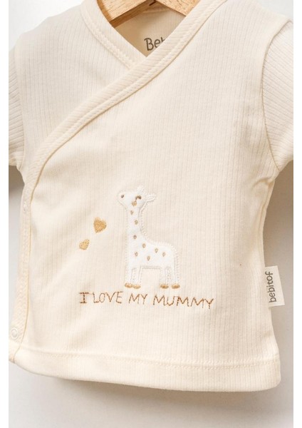 %100 Pamuk Yavru Zürafa Desenli 5 Parça Yenidoğan Hastane Çıkışı Zıbın Seti BBTF.KRM.20229.15 fiyatları