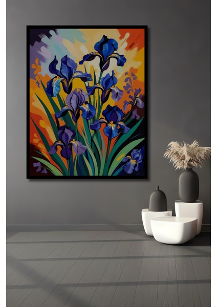 Canlı Renkler Sümbül Tual Baskı Modern Sanat Tablo Dikdörtgen Tablo fiyatları