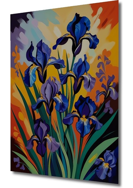 Canlı Renkler Sümbül Tual Baskı Modern Sanat Tablo Dikdörtgen Tablo modelleri