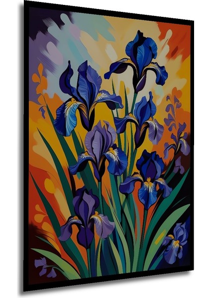Canlı Renkler Sümbül Tual Baskı Modern Sanat Tablo Dikdörtgen Tablo