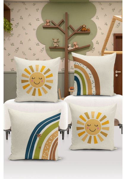 4'lü Kırlent Kılıf Seti Çocuk Bebek Odası Dijital Baskılı