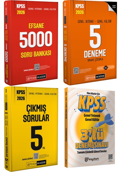 2026 Kpss Gygk Efsane 5000 Çözümlü Soru BANKASI(664 Sayfa)-Çözümlü Çıkmış Sorular 5yıl-5 Deneme